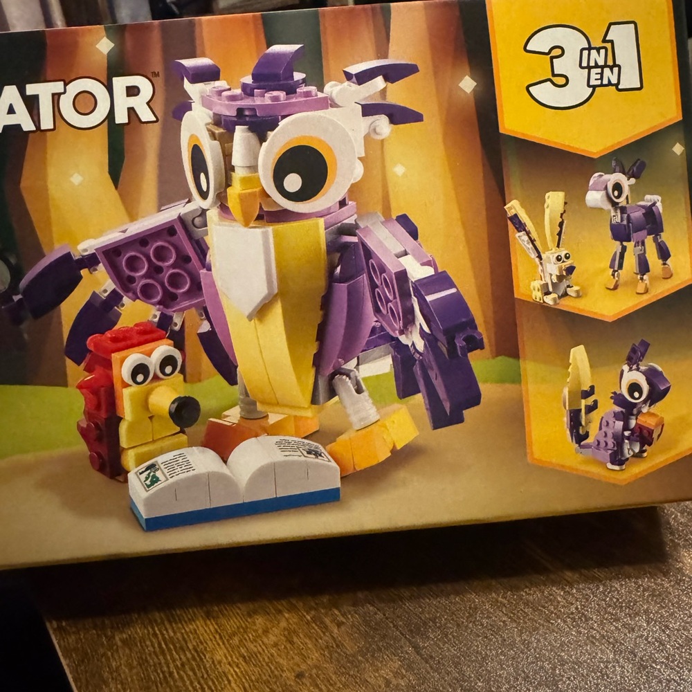 Lego 3-in-1 Owl Building Set - Purple, Yellow, and Red